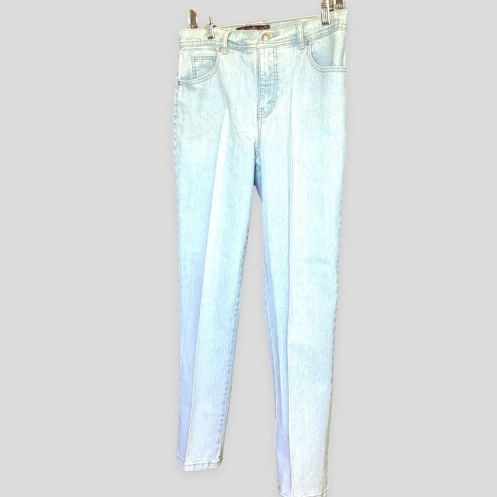 Gloria Vanderbilt Jeans Amanda Women's Sz 10 Short Light Wash Embellished Pocket